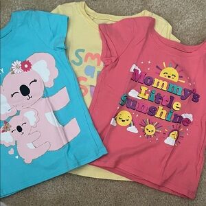 The Children's Place Teal Tee with Pink Koala Graphic